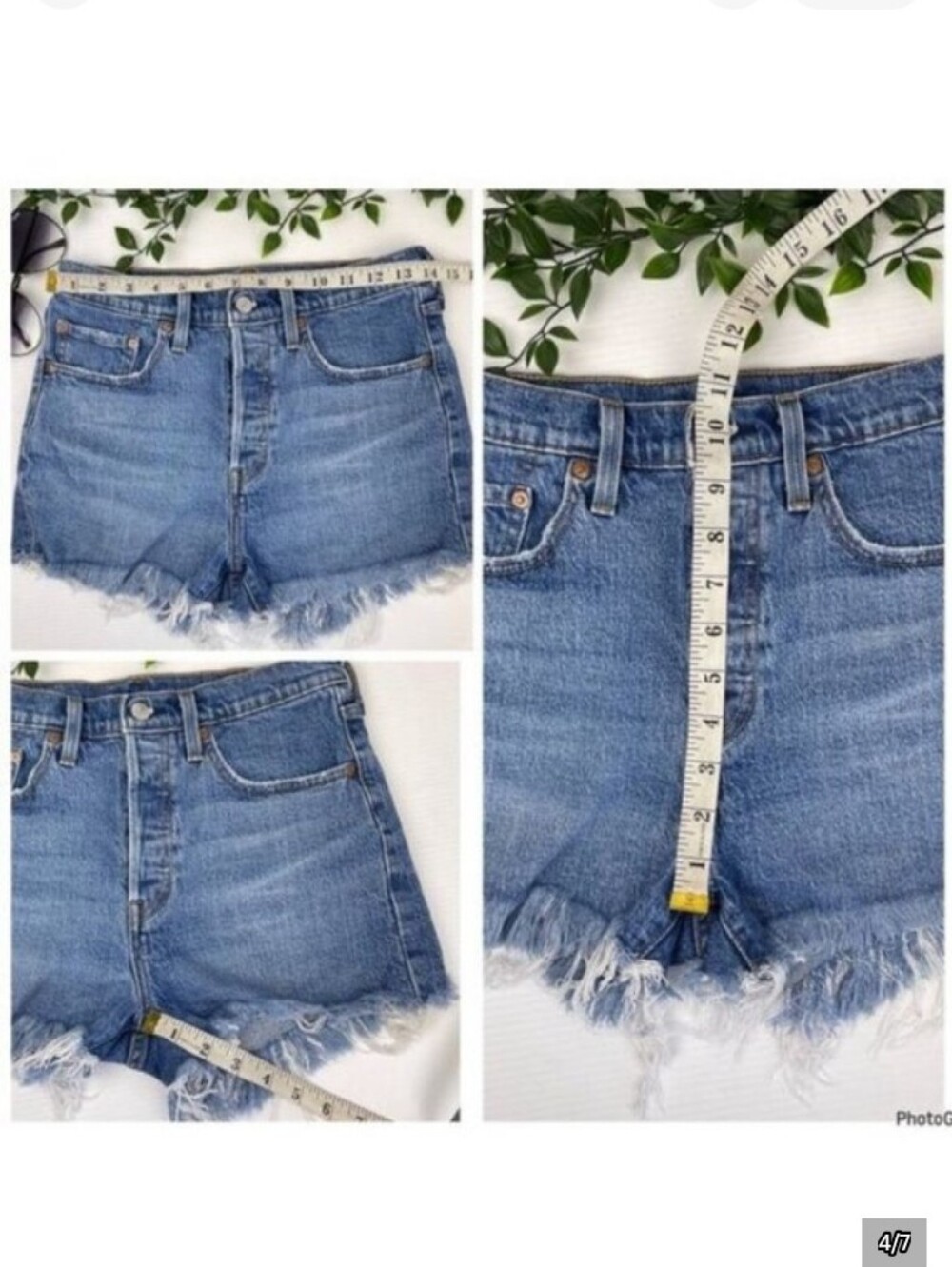 Levi's Women's 501 Original High Rise Cutoff Denim Jean Shorts Size 27 / 4 NWT - Picture 7 of 9